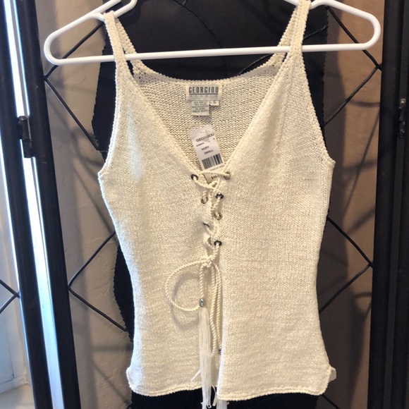 georgiou Tops - NWT Georgiou sweater tank off white